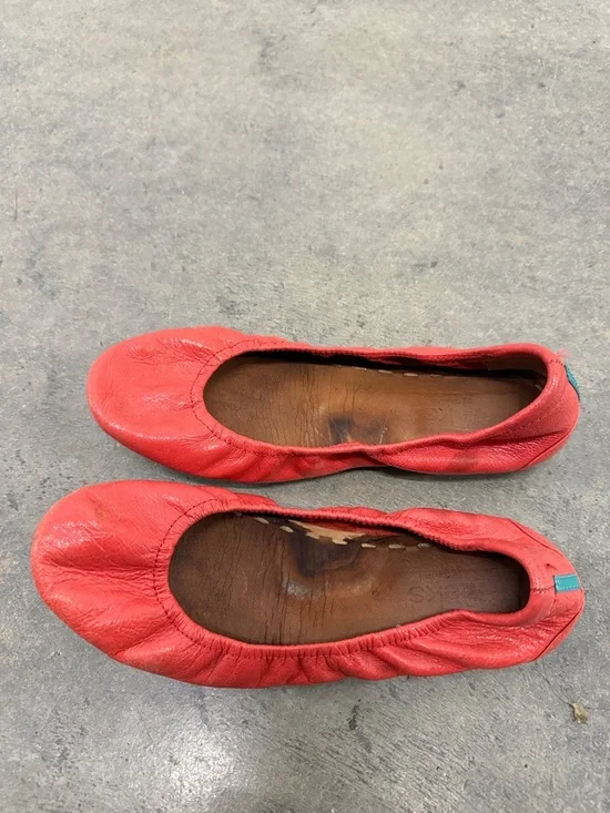Tieks Red Leather Ballet Flats - Picture 2 of 4